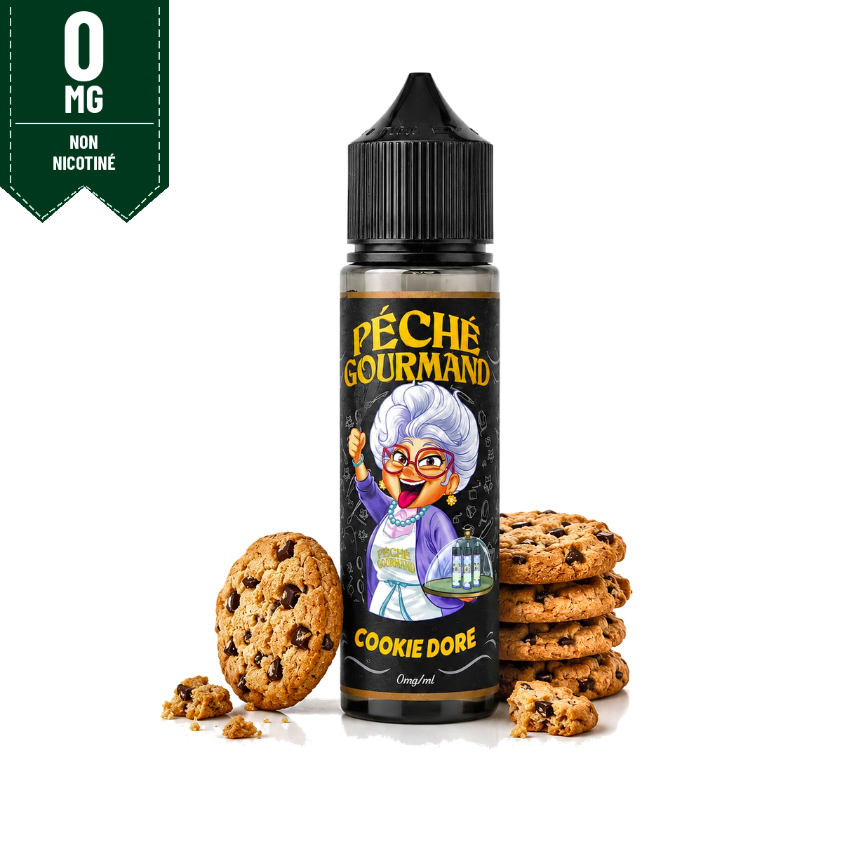 E-liquide Cookie Doré 50ml Péché Gourmand - 0 mg/ml - O'Jlab