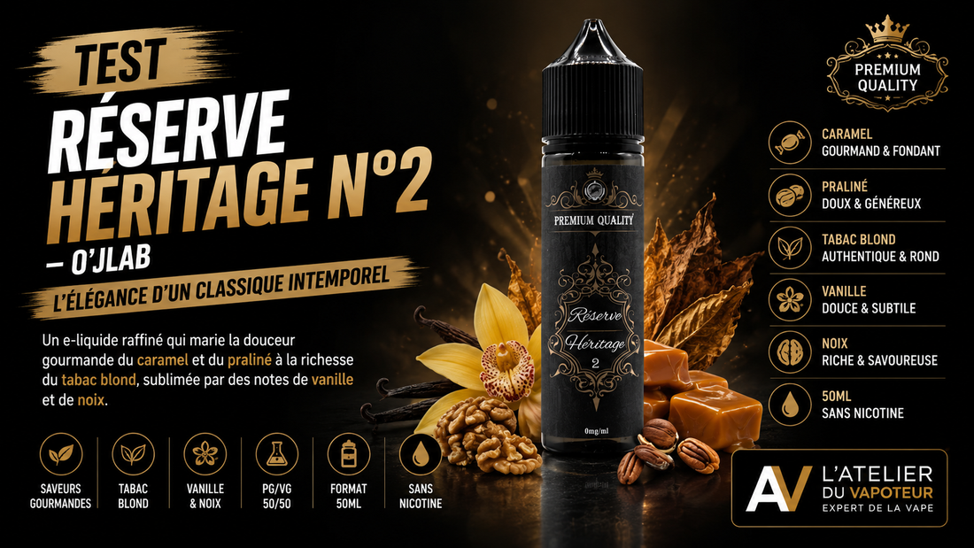 Test  E-liquide Réserve Héritage N°2 50ml - O'Jlab