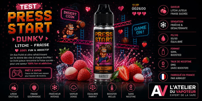 Test E-liquide Dunky 50ml Press Start - Airmust