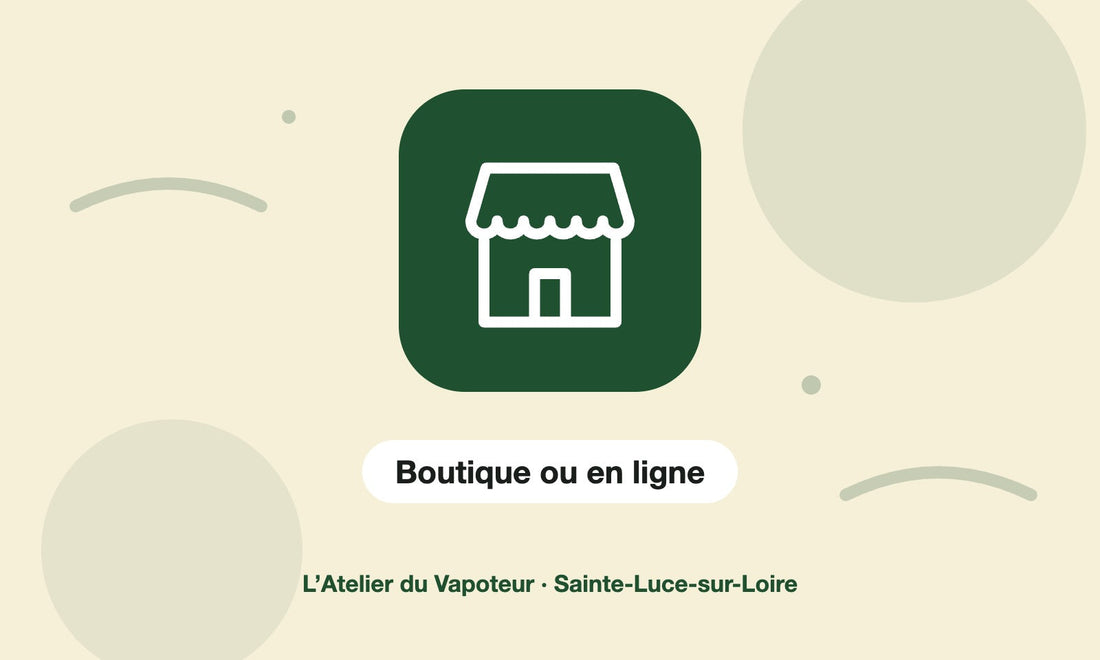 Pictogramme Boutique ou en ligne – L’Atelier du Vapoteur