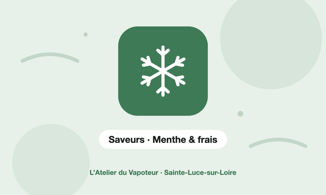 Pictogramme Saveurs · Menthe & frais – L’Atelier du Vapoteur