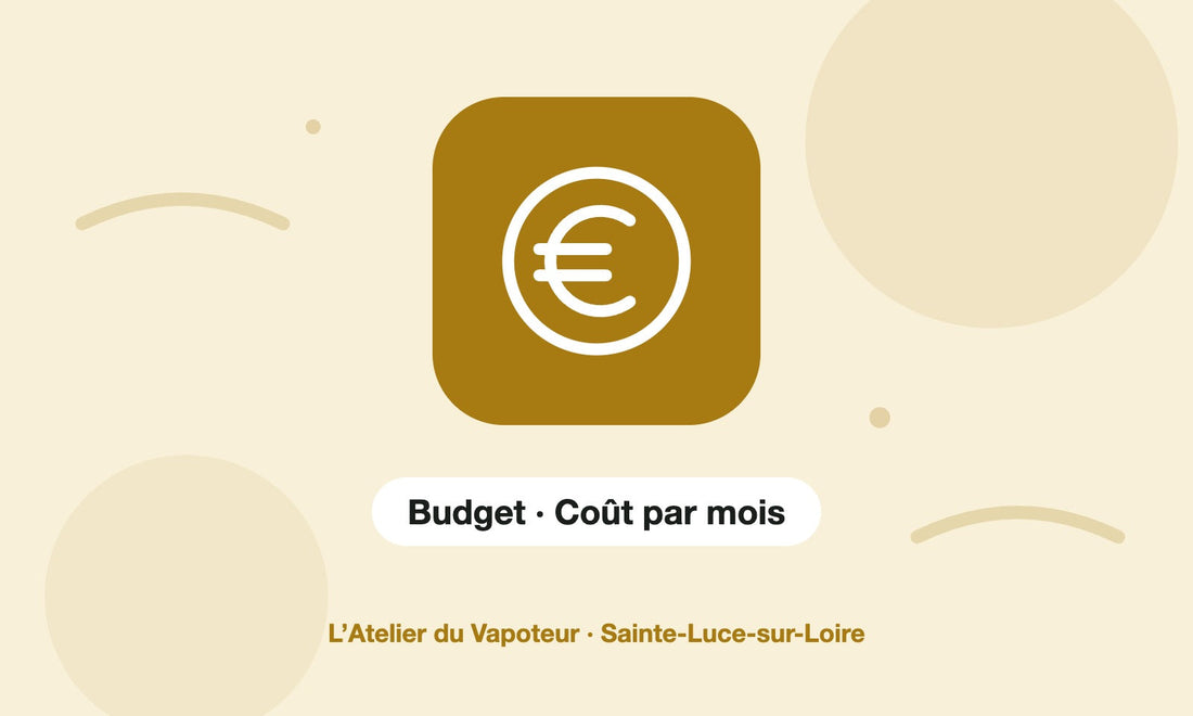 Pictogramme Budget · Coût par mois – L’Atelier du Vapoteur