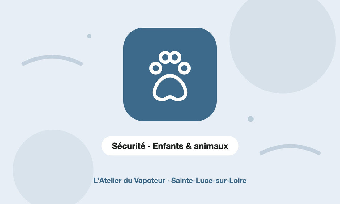 Pictogramme Sécurité · Enfants & animaux – L’Atelier du Vapoteur