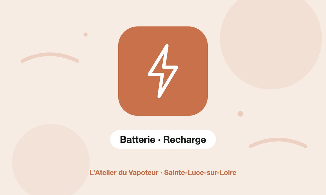 Pictogramme Batterie · Recharge – L’Atelier du Vapoteur