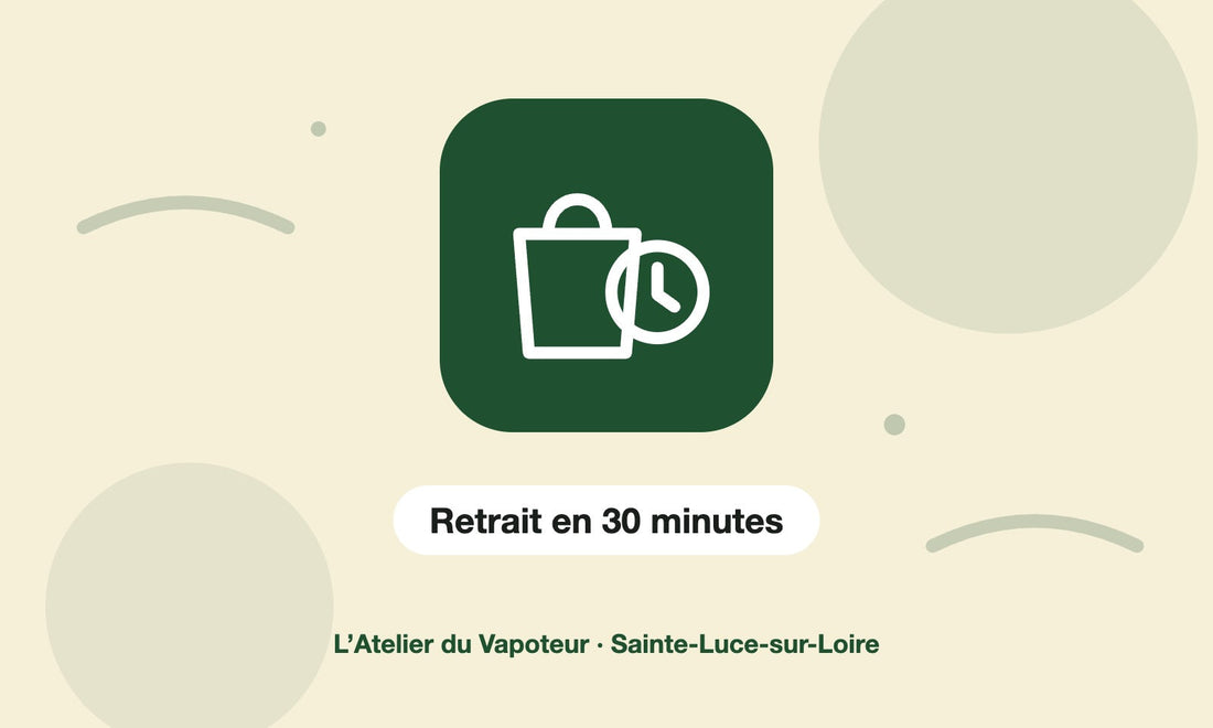 Pictogramme Retrait en 30 minutes – L’Atelier du Vapoteur