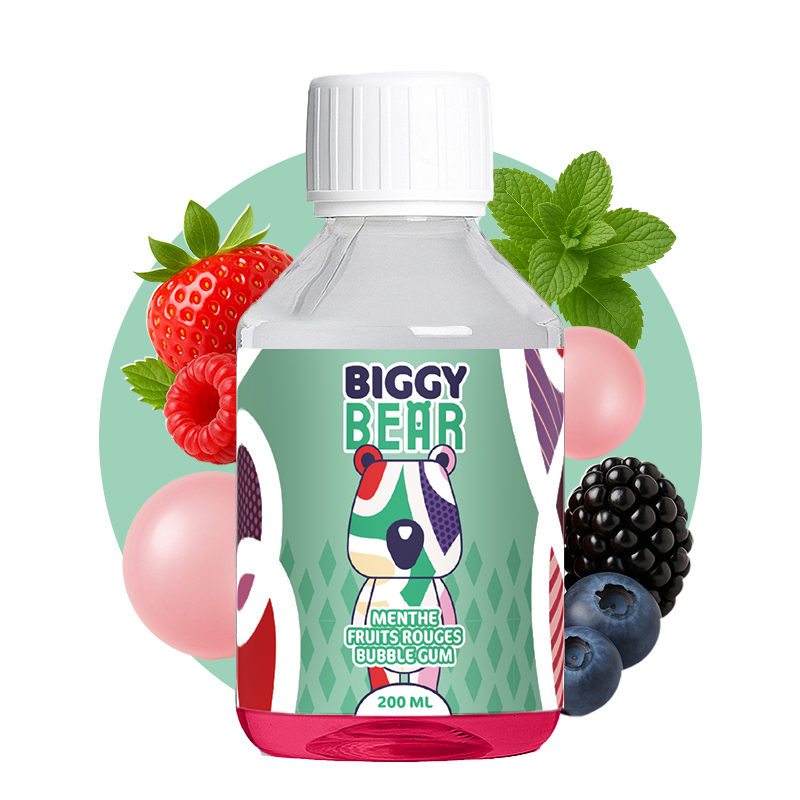 Menthe Fruits Rouges Bubble Gum 200ml - Biggy Bear