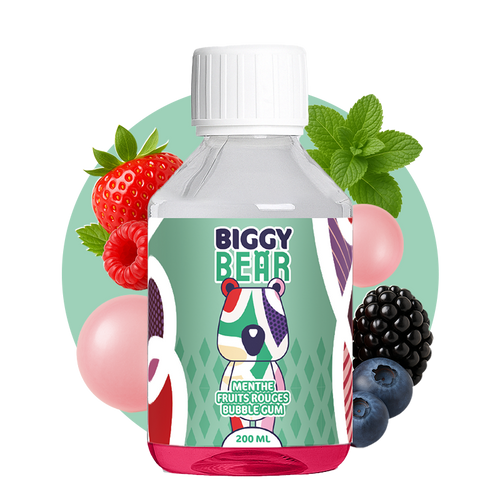 E-liquide Menthe Fruits Rouges Bubble Gum 200ml – Biggy Bear