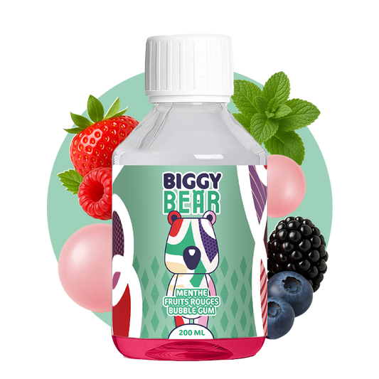 E-liquide Menthe Fruits Rouges Bubble Gum 200ml – Biggy Bear