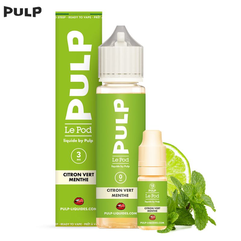 Pack Citron Vert Menthe 60ml Le Pod Liquide – Pulp – vue 1